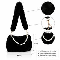 Sac à bandoulière hobo personnalisé en fausse fourrure pour femme, fermeture éclair, doux et moelleux, marque Koo, idéal pour l'hiver, décontracté ou soirée