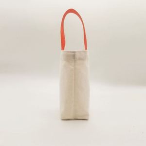 Custom Logo Plain <b>Small</b> Canvas Handbag for <b>Water</b> <b>Bottle</b> Cover Eco-friendly Cotton Shopping Bag - Product Image 3