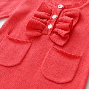 Romper de Algodón Tejido para Bebé Recién Nacido, Diseño Jacquard Personalizado de Fábrica, Estilo Boutique Otoñal - Product Image 4