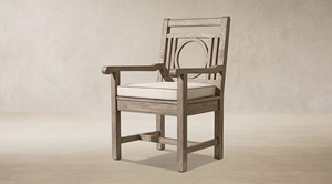 Custom Weathered Teak Outdoor <b>Dining</b> Set, <b>Rustic</b> Patio <b>Dining</b> <b>Table</b> <b>and</b> <b>Chairs</b> Set with Seat Cushions for Garden - Product Image 4