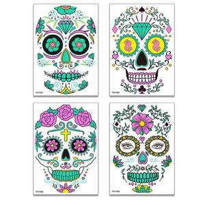 Lustige zweifarbige leuchtende Halloween-Gesicht Narbe Make-up Tattoo Aufkleber Tag der toten Narbe für Werbe-Party zubehör - Product Image 2