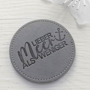 Custom Logo Luxury Promotional <b>Gifts</b> Engraving logo Real PU Leather coaster 10cm Waterproof Multi-colored Coaster for Coffee - Product Image 4