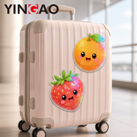 Autocollant holographique de fruits découpé sur mesure, motif fraise et pastèque Kawaii, étanche et écologique pour journal et bagages