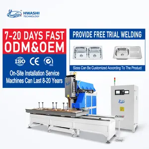 HWASHI Inox SS304 Kitchen Double Sink Seam Welding Machine and Stainless Steel CNC Sink Polishing Machine Grinder