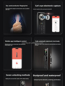 Serrure <span class=keywords><strong>de</strong></span> porte intelligente Tuya <span class=keywords><strong>Wifi</strong></span> avec reconnaissance faciale 3D, écran 4,5 pouces, empreinte digitale, serrure numérique avec application, carte, clé, <span class=keywords><strong>mot</strong></span> <span class=keywords><strong>de</strong></span> <span class=keywords><strong>passe</strong></span> - Product Image 6