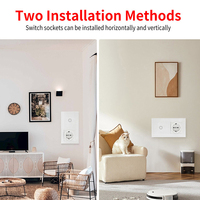 LangYeao Dokunmatik Işık Anahtarı 1/2/3'lü Anahtar Nötr Olmadan EU Prizli Temperli Cam Panel 300W USB Tip C Çıkışlı 2'si 1 Arada Ev İçin