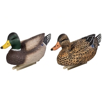Paire de leurres flottants en plastique en forme de canard, épais, gaufrés, avec revêtement dégradé, large quille lestée, pour attirer les oiseaux aquatiques des étangs et des bassins, imperméables, pour l'extérieur