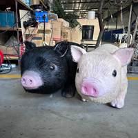 Modèle d'animal réaliste animatronique électrique de parc d'attractions, modèle de cochon en métal pour parcs à thème, centres commerciaux, parcs d'aventure
