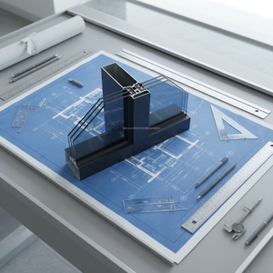 Profilé en aluminium <span class=keywords><strong>de</strong></span> haute qualité pour mur-rideau avec cadre en verre pour le marché européen - Product Image 3