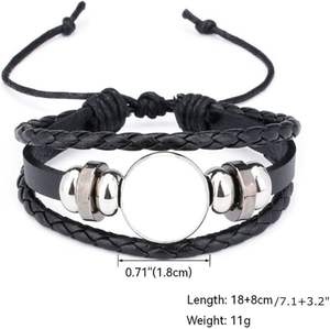 Pulsera de Cuero con Diseño de Banderas Nacionales y Logotipo Personalizado, Longitud Ajustable, Pulsera con Bandera de Argentina para Fanáticos del Fútbol - Product Image 2