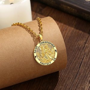 Pendentif Saint Christophe en Cuivre Changda, Collier Amulette Catholique, Médaille de Protection, Bijou Religieux Significatif - Product Image 2