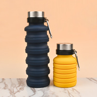 Bouteille d'eau pliable en silicone sans BPA avec logo personnalisé, bouteille d'eau de sport pliable pour enfants