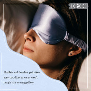 หน้ากากปิดตาสำหรับนอนหลับแบบปรับได้ ผลิตจากผ้าซาตินเนื้อนุ่ม สำหรับการเดินทาง - Product Image 6