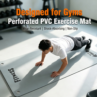 Tapis de yoga en polyuréthane perforé, antidérapant, pour exercices, tapis de fitness mural, gris, 183 x 66 cm