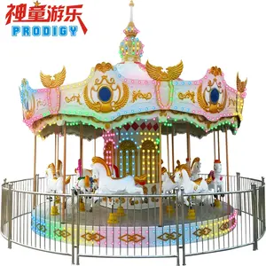 Carousel Rides Amusement Park Equipment 16 Seat Luxury Mechanical Carousel Horse Ride For Sale