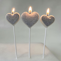 Kreative Party Herzförmige Flammenlose Mehrfarbige Dessertkerzen Valentinstag Geburtstag Tortendekoration für Bars Neujahr