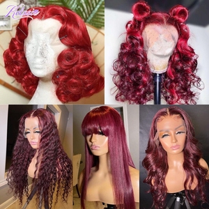 Parrucche Lace Front in Capelli Umani <span class=keywords><strong>Rossi</strong></span> Naturali da 40 50 60 Pollici, Parrucche in Capelli Umani 100% Veri di Alta Qualità per Donne - Product Image 5