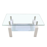 Table basse en verre trempé table centrale en bois