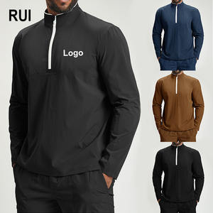 RUIQUWIN – T-shirt à manches longues pour homme, demi-zip, en tissu recyclé éco-responsable, extensible dans les quatre sens, séchage rapide, léger, pour le sport - Product Image 1