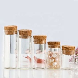 Nhỏ rõ ràng mẫu thử nghiệm Ống lọ thủy tinh với nút chai bằng gỗ lọ có nhu cầu chai thủy tinh container (30*75mm,30*80mm,30*100mm) - Product Image 6