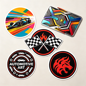 Autocollant 3D en vinyle découpé auto-adhésif noir mat doré double couche pour numéro de course, idéal pour <span class=keywords><strong>moto</strong></span> et voiture (position avant) - Product Image 1