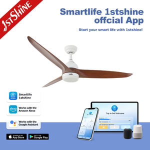 พัดลมเพดาน LED นอร์ดิก3ใบพัดไม้แข็ง1อันพัดลมติดเพดานมีรีโมท - Product Image 6