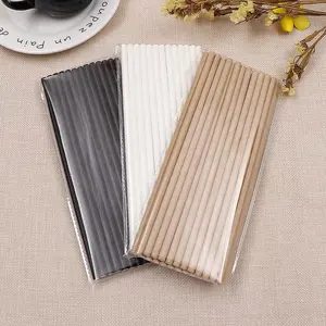 Pailles en papier jetables à personnaliser, mélange biodégradable rouge jaune bleu 10 couleurs à boire blanc Kraft noir