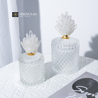 Conteneurs vides de luxe de bocal de sucrerie avec l'incrustation claire de cristal de quartz d'améthyste