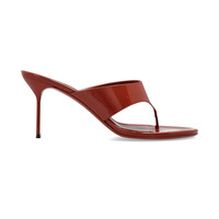 Sandales à talons mi-hauts en cuir verni style designer populaire 2026 pour femmes, chaussures de plage