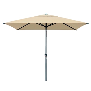 Ombrellone BEIGE 2x3m con Palo Centrale in Ferro, Design Moderno Quadrato per Patio, Spiaggia, Cortile, Palestra, Hotel, Struttura in Metallo con Supporto in Acciaio - Product Image 1