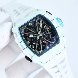 Luxury Men's Automatic Mechanical <b>Watch</b> Ceramic <b>Case</b> White Silicone Strap Waterproof Casual Business Wristwatch OEM - Product Image 1