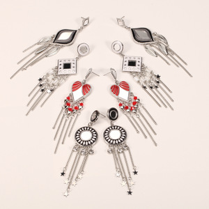 Pendientes con forma de corazón para el Día de San Valentín, borlas de espejo metálicas, joyería bohemia para mujer - Product Image 2