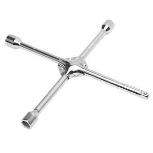 14-inch Universal Cross Spanner 4-Way Wheel Nut Lug Wrench with 17mm 19mm 22mm <strong>24mm</strong> Standard <strong>Sockets</strong> - Product Image 1