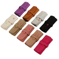 Microfibre 24*10cm Portable Multifonctionnel Petit Bijoux Rouleau Boucles D'oreilles, Bagues, Boucles D'oreilles, Colliers Sac De Rangement Pochette À Bijoux