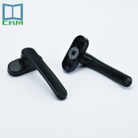 Ensemble de poignées de porte modernes en aluminium et PVC pour hôtel, avec serrure à point unique pour fenêtres et portes à battants, noir mat