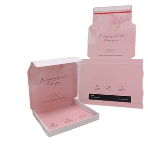 Caja de papel corrugado exprés personalizada de fábrica al por mayor <span class=keywords><strong>Cajas</strong></span> de Regalo plegables recicladas <span class=keywords><strong>cajas</strong></span> de correo rosa de tela de envío - Product Image 1