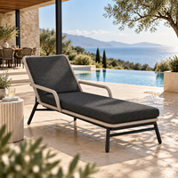 Chaise longue de luxe pour l'extérieur, chaise longue de patio, mobilier de piscine, lit de repos réglable pour villa, resort, hôtel
