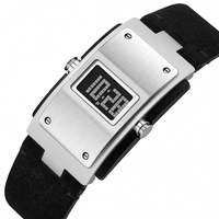 Montre numérique rectangulaire pour homme, style vintage punk, bracelet en cuir, prix de gros, petite série, logo personnalisé, ODM, OEM