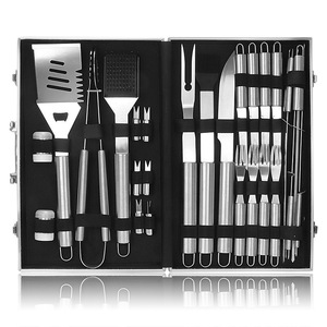 Stainless Steel BBQ Tool Set 6-Piece Grill Kit With Spatula Tongs Knife Fork Basting Brush Dishwasher Safe Outdoor Cooking Tools - Product Image 4