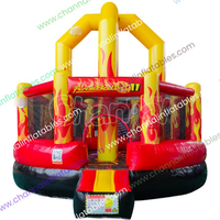 Structure gonflable Fireball Wrecking Ball avec parcours à roues, château gonflable, aire de jeux, équipement d'escalade, pour fêtes promotionnelles, location commerciale et événements