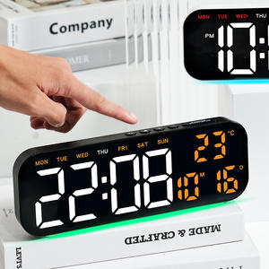 USB şarj ile OEM/ODM akıllı çalar saat ortam aydınlatma Led dijital saat büyük ekran masa masa saatleri - Product Image 2