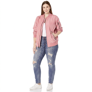 Unisex <b>Pink</b> Hooded <b>Waterproof</b> Bomber <b>Jacket</b> Heart Pattern Zipper Closure Casual Style High Street Style Polyester Material - Product Image 6