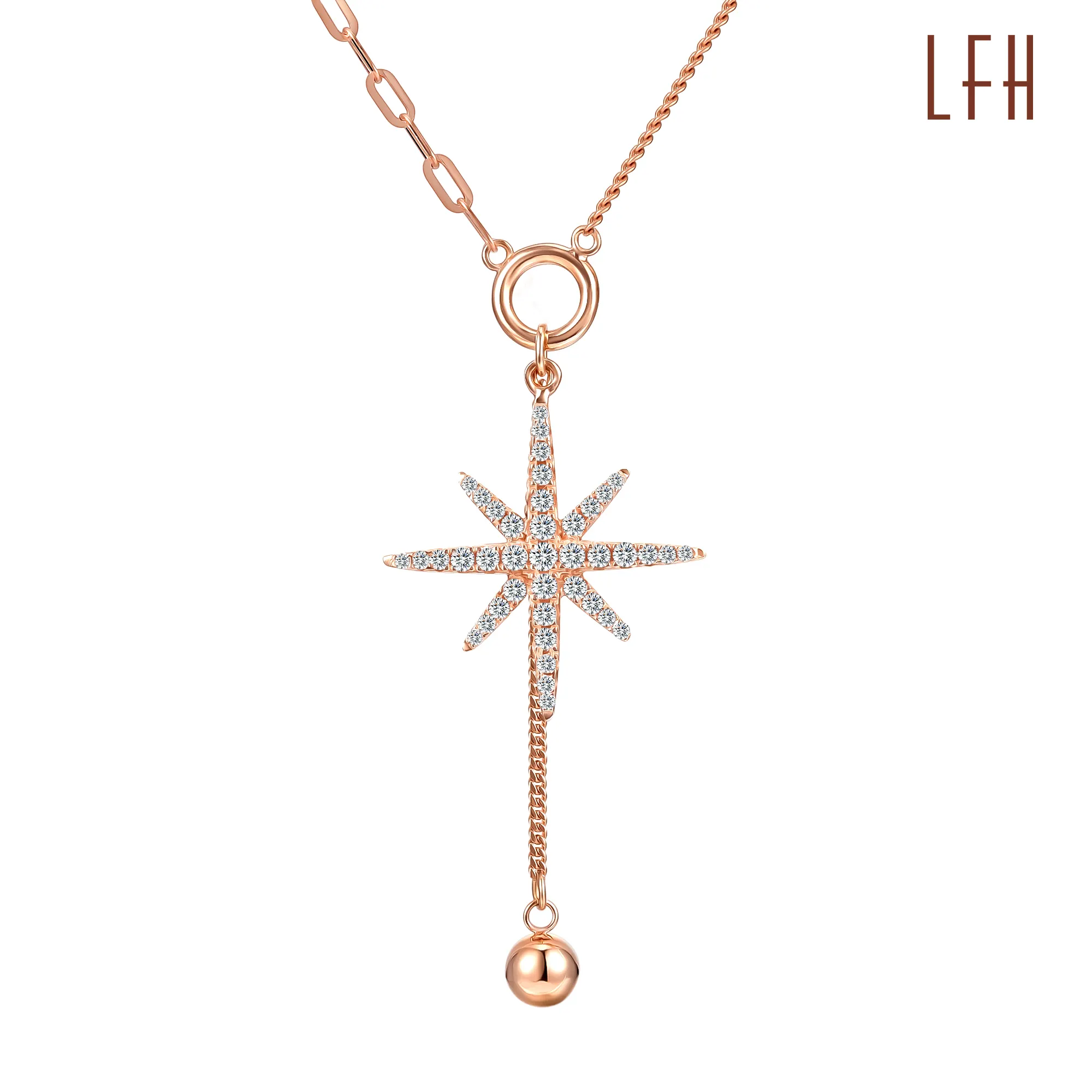 Luxuriöses klassisches Modedesign 18 Karat echtes Gold Diamant klee Anhänger Halskette Damen schmuck 18 Karat Gold rein