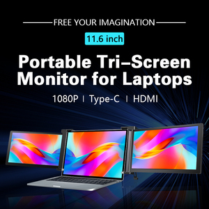 Nhà Máy Giá USB C 1080P IPS xách tay màn hình Slim Tri màn hình với HDR cho máy tính xách tay hỗ trợ ba màn hình hiển thị - Product Image 2