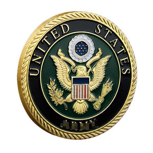 Moneda Conmemorativa de Metal con Patrón de Emblema Grabado en Doble Cara, Estilo Hero's Valor, Recuerdo Decorativo Chapado en Oro - Product Image 2