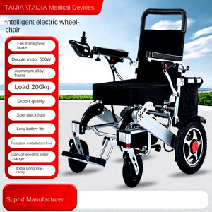 Silla de Ruedas Eléctrica Plegable de Aleación de Aluminio Ligera con Batería de Litio y Batería de Plomo Ácido para Discapacitados - Product Image 3