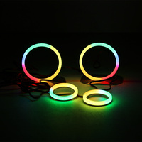 2PCS 100mm Anneau lumineux halo RGB avec diffuseur et effet yeux d'ange pour rétrofit de lentille de projecteur