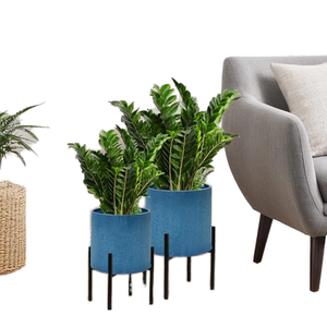 Jardinière carrée décorative en métal ajouré avec trou de drainage pour porche, patio et jardin - Pure - Product Image 1
