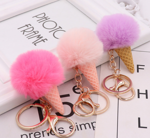 2025 nouveau Style cadeau couleur bonbon crème glacée boule de cheveux Goomy peluche breloques rétractable porte-clés - Product Image 6