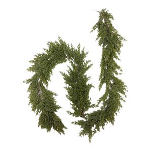 Dây leo cây xanh nhân tạo Giáng sinh, lá bách cao su mềm, lá Norfolk, vòng hoa thông giả thực tế cho Giáng sinh - Product Image 6